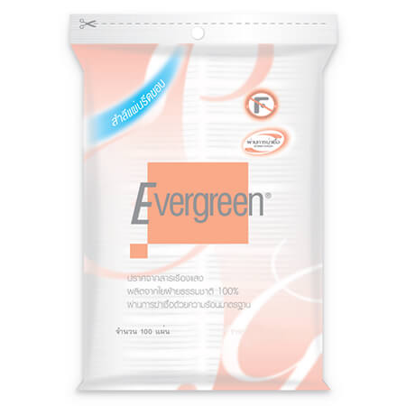 Evergreen,Cotton Pad ,สำลีแผ่นรีดขอบ,สำลีแผ่นรีดขอบเอเวอร์กรีน,สำลีเช็ดเครื่องสำอาง,อ่อนโยน ,ไม่ทำร้ายผิว,ปราศจากสารเรืองแสง,ผลิตจากฝ้ายแท้ 100%,