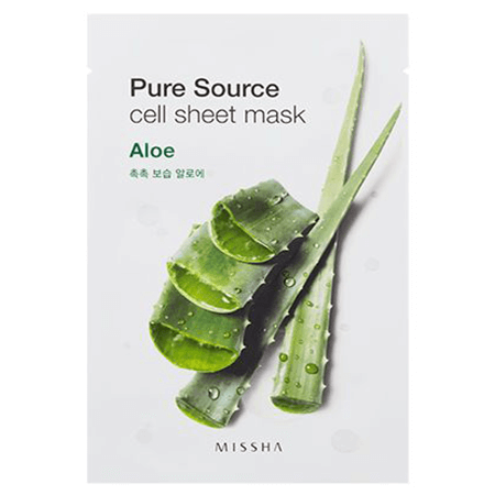 Pure Source Cell Sheet Mask,Pure Source Cell Sheet Mask-aloe, มาส์กว่านหางจระเข้,แผ่นมาส์กหน้า,misshaแผ่นมาส์กหน้า,Missha.มิชช่า