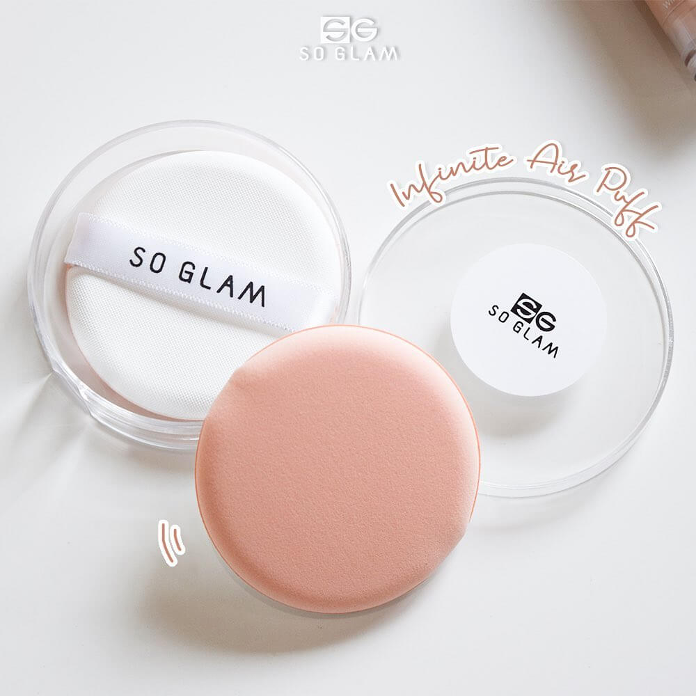 So Glam Infinite Air Puff Set (2pcs) พัฟลงรองพื้นจาก So Glam เนื้อสัมผัสนุ่มเนียนละเอียด ฟองน้ำหนาแน่น ไม่กินรองพื้น