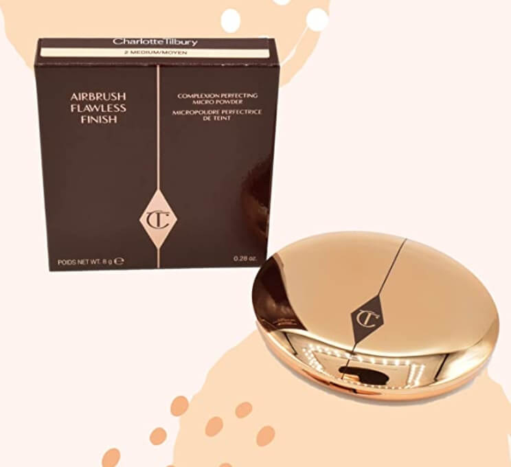 Charlotte Tilbury,Air Brush Flawless Finish Powder,แป้งอัดแข็งไม่ผสมรองพื้น,แป้งพัพ,ชาร์ล็อต ทิลบิวรี่