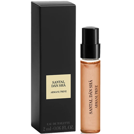 Giorgio Armani Prive Santal Dan Sha EDT 2ml น้ำหอมกลิ่น SANTAL DAN SHA กลิ่นแมกไม้แห่งพฤกษาพรรณในพระราชวังฤดูร้อนแห่งปักกิ่งหอมคุกรุ่น ดั่งอยู่ในทะเลสาบที่สะท้อนกับท้องฟ้ายามเย็นสีส้มทองอร่าม